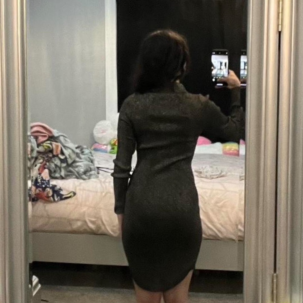 Metallic Ribbed Knit Dress - Picture 4 of 4